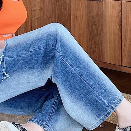 Ladies Sexy High Waist Denim Pants-Light Blue L