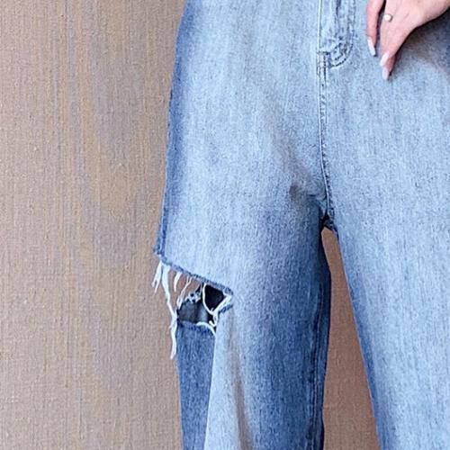 Ladies Sexy High Waist Denim Pants-Light Blue L