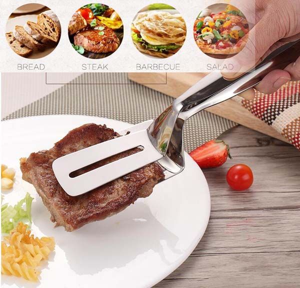 Stainless Steel Barbecue Clip BBQ Tongs Bread Meat Clamp