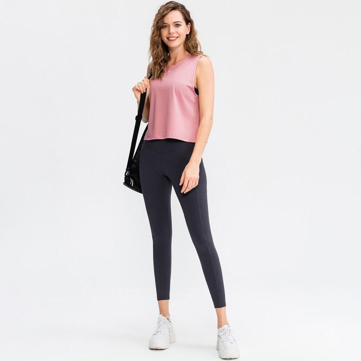 Women Workout Tank-Tops Mesh Quick Dry Stretch Loose Running Exercise Gym Yoga Tops Athletic Shirts