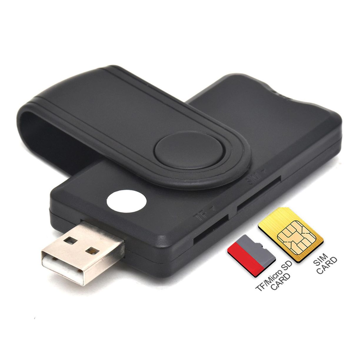 Card Reader For Windows/Linux SD/SIM Bank Cards PC Laptop Travel