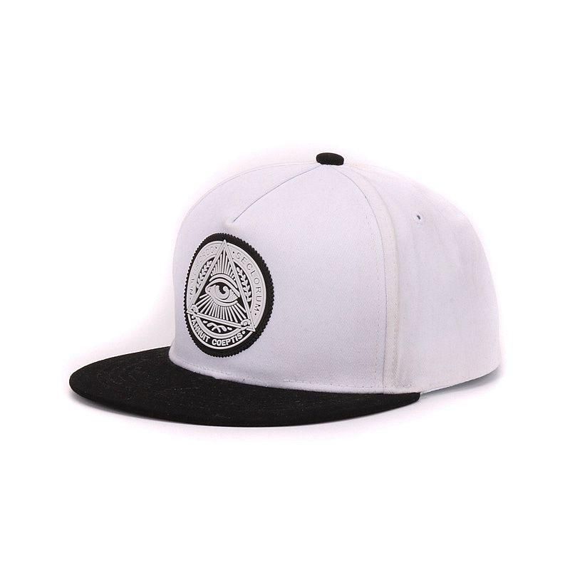 Classic 5 Panels Cotton Snapback 3d God Eyes Plastic Patch Mens Flat Brim Baseball Cap Hip Hop Hat And Cap For Men And Women Bk