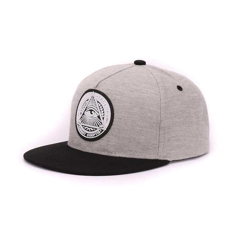 Classic 5 Panels Cotton Snapback 3d God Eyes Plastic Patch Mens Flat Brim Baseball Cap Hip Hop Hat And Cap For Men And Women Bk
