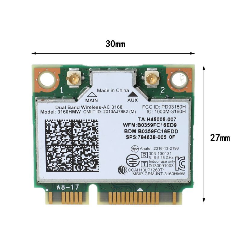 Mini PCI-e Wifi Wireless Laptop Card Dual Band For Intel