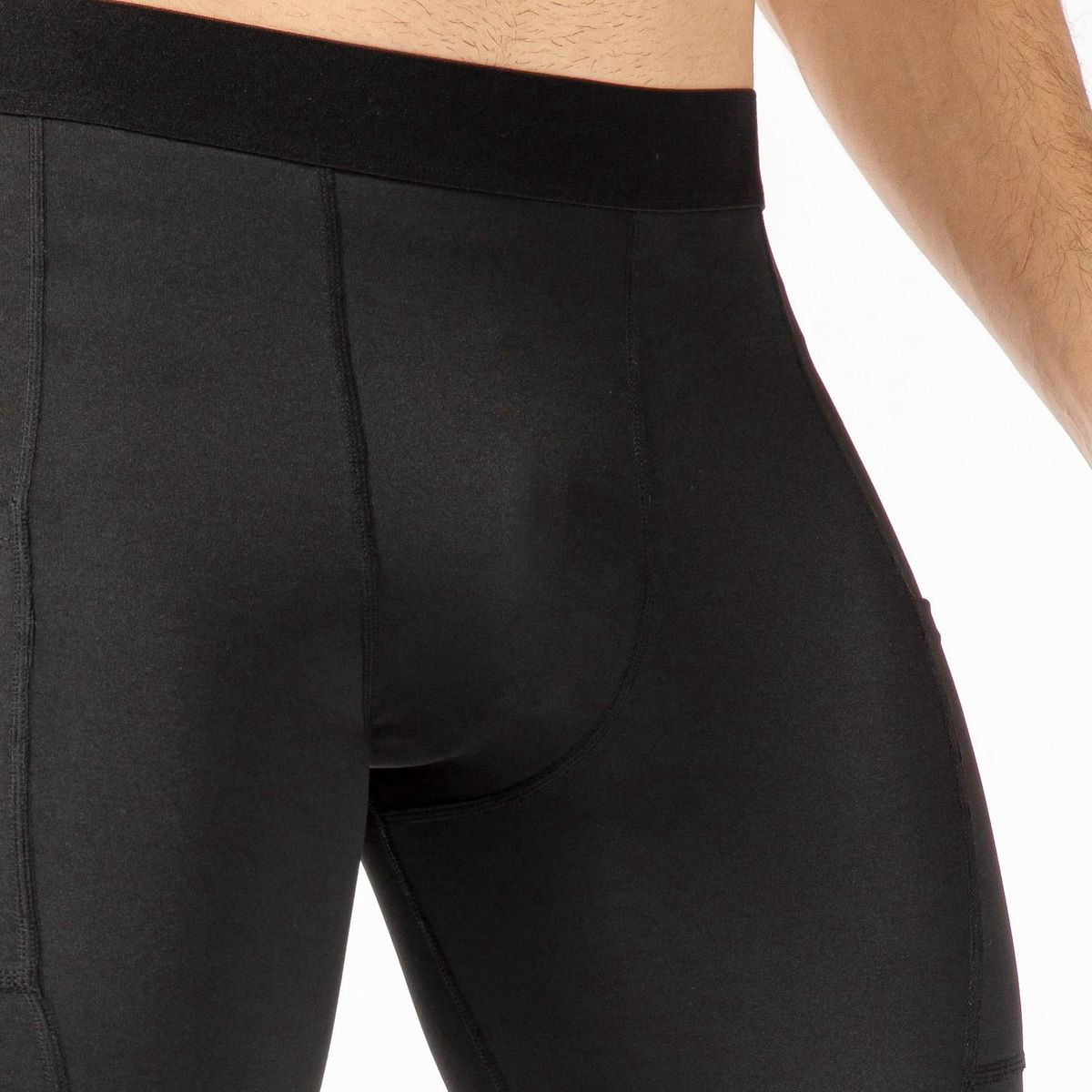 Men One Leg Tight Pants 3/4 Leggings Athletic Base Layer Men Basketball Underwear