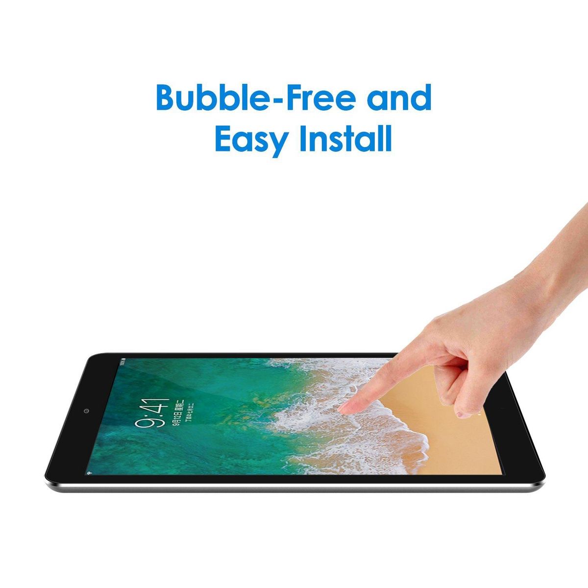 Tempered Glass Screen Protector for Apple iPad Pro 2016/2017 (12.9 Inches), 9H Hardness (Right Angle Side)