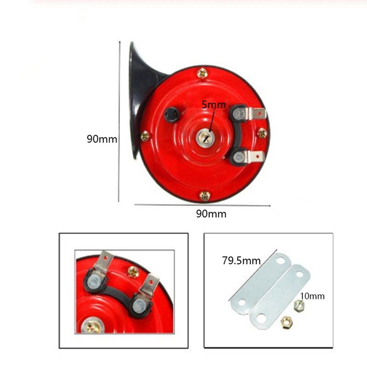 2PCS 24V Universal Double Tone Horn Car Motorcycle Air Horn Loud Electric Snail Horn Waterproof Horn High/Low Tune