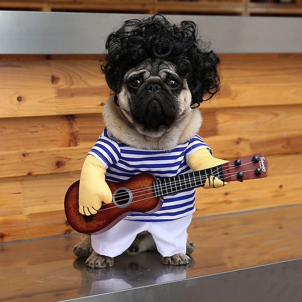 Pet Dog Guitarist Clothes Funny Guitar Costume Bago Play