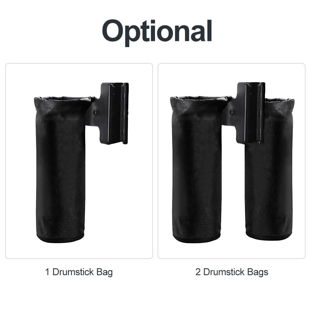 Drumstick Holder for Drum Set Clamp on Drum Stick Storage Bag Oxford Cloth Large Capacity Clip on Drumsticks Container for up to 8 Pairs