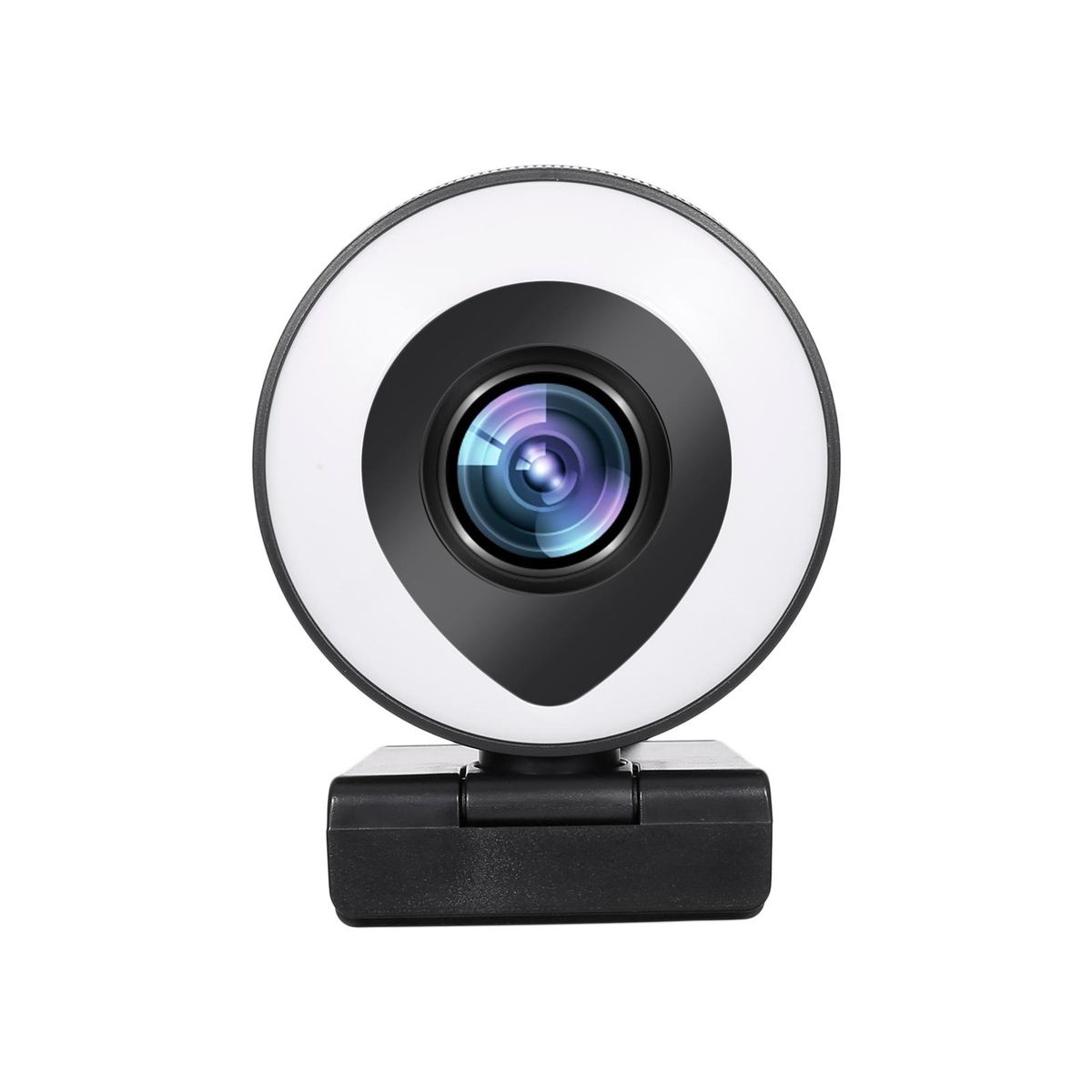 Webcam Streaming 1080P Full HD with Dual Microphone and Ring Light, USB Web Camera Stream for Laptop YouTube OBS