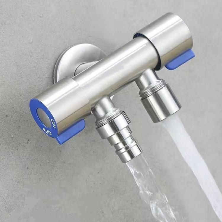 20mm Interface Stainless Steel Copper Core Toilet One In And Two Out Triangular Valve N2.