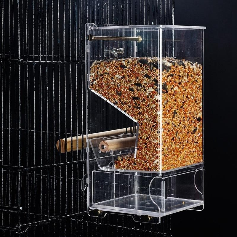 Pet Bird Feeding Water Food Anti-Spatter Auto Acrylic