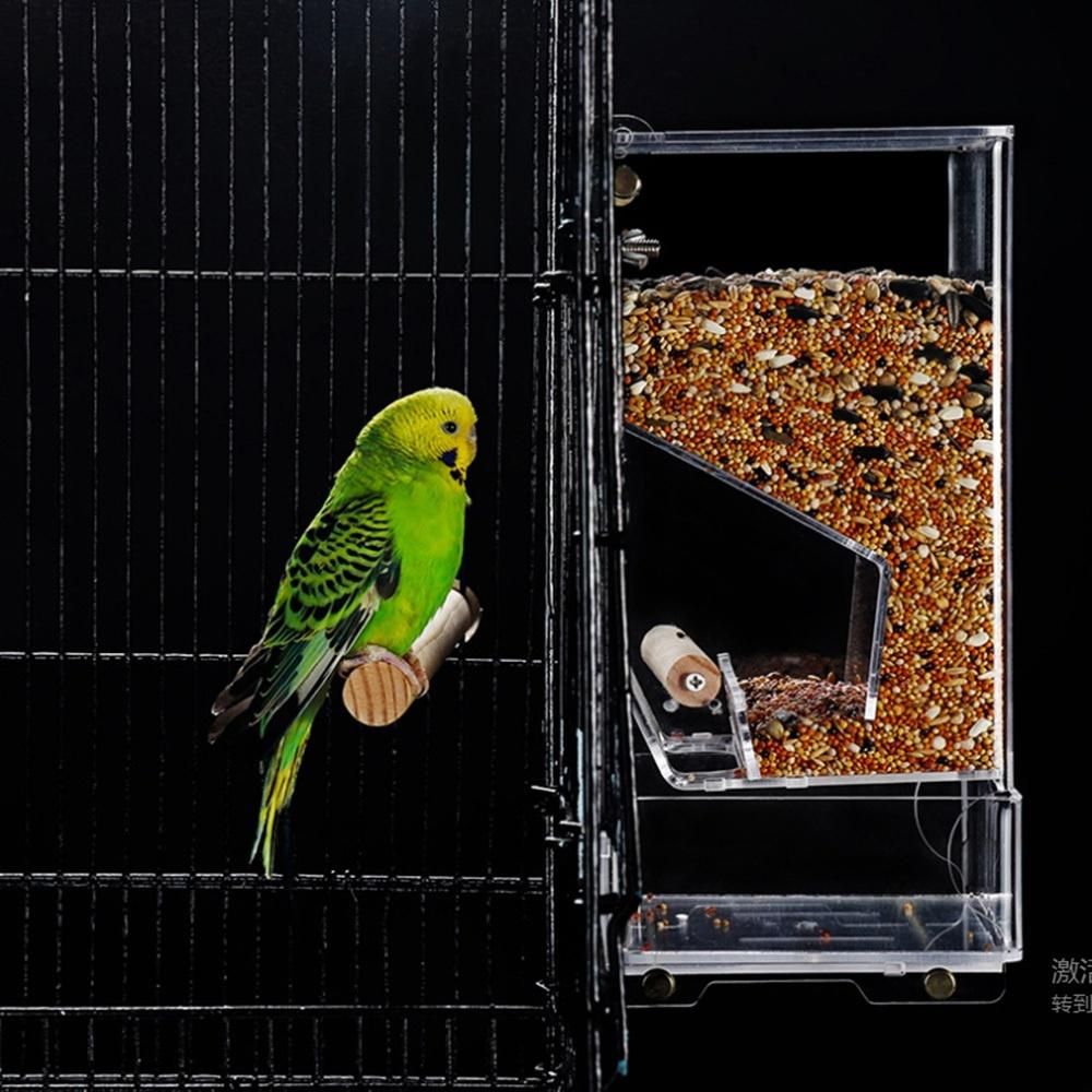 Pet Bird Feeding Water Food Anti-Spatter Auto Acrylic