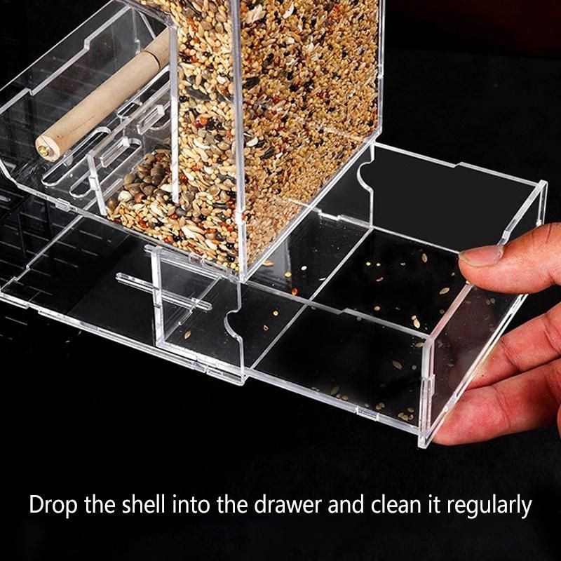 Pet Bird Feeding Water Food Anti-Spatter Auto Acrylic