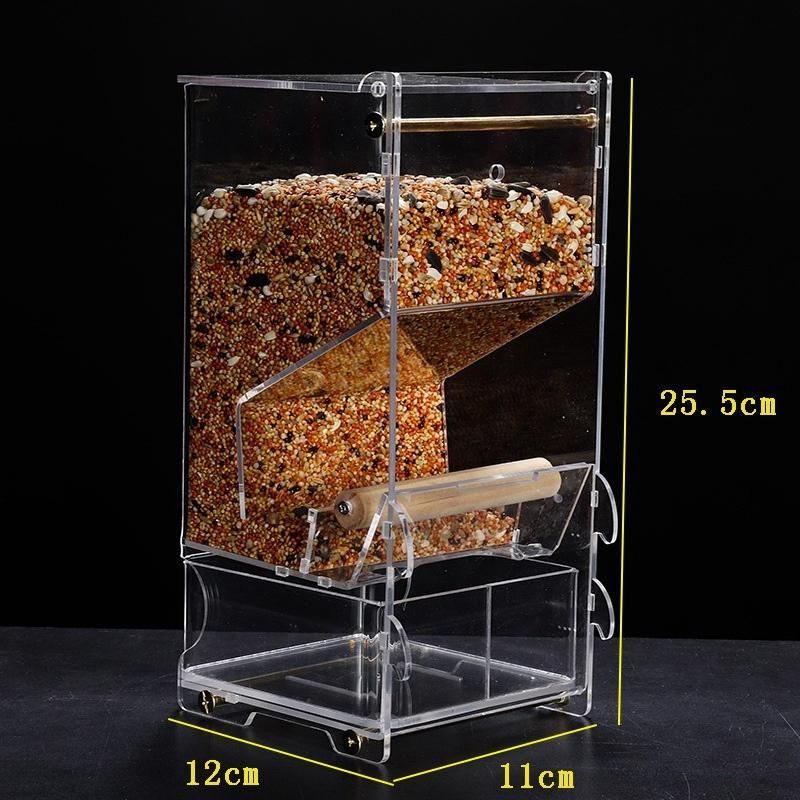 Pet Bird Feeding Water Food Anti-Spatter Auto Acrylic