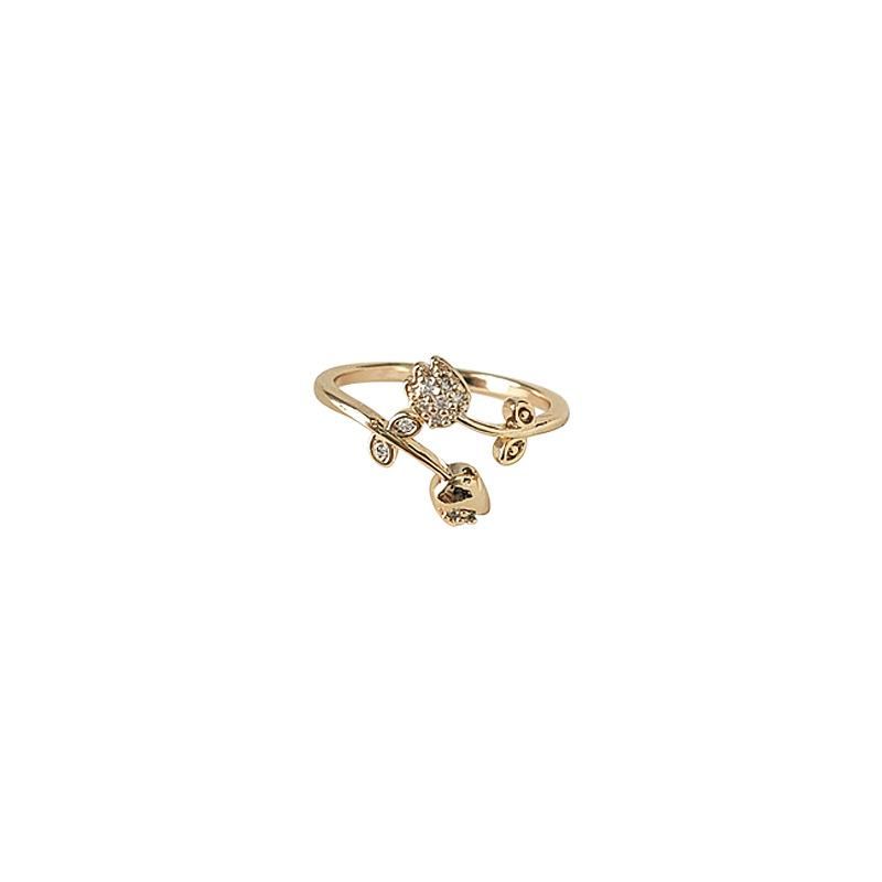 Flower Ring, Adjustable Flower Ring, Gold Flower Ring, Flower Jewellery, Micro Pave Flower Ring