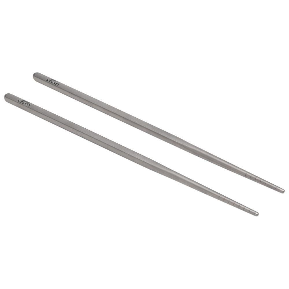 Lixada Camping Cutlery Set Titanium Chopsticks Drinking Straw Cleaning Brush with Aluminum Storage Tube Case for Outdoor Traveling
