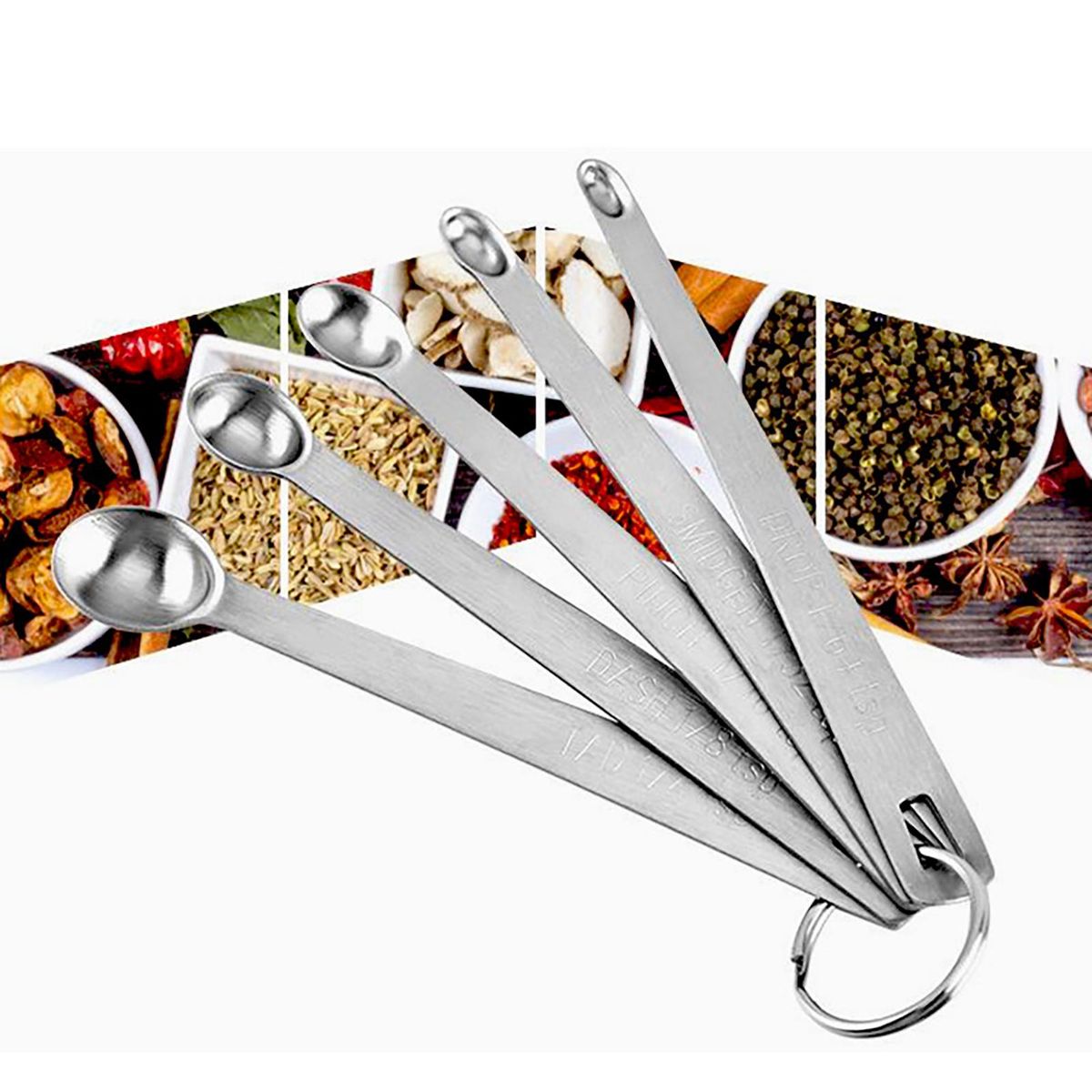 Mini measuring spoon set kitchen seasoning measuring spoon five piece set combination stainless steel measuring spoon 5 piece set baking tool