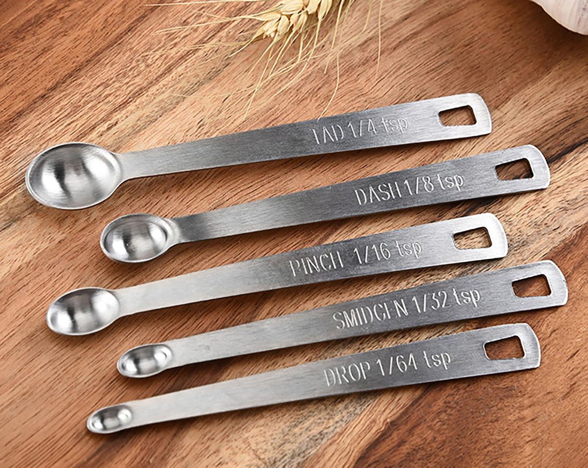 Mini measuring spoon set kitchen seasoning measuring spoon five piece set combination stainless steel measuring spoon 5 piece set baking tool
