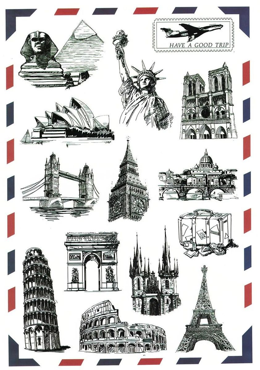 Wholesale Hot Attractions Postmark Stickers For Box Laptop Suitcase Ipad Phone Personalized Skins