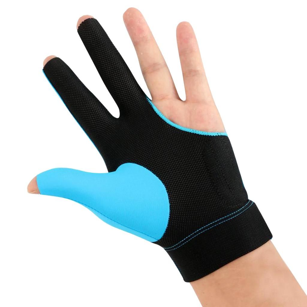3-Finger Professional Elastic Snooker Pool Billiard Blue