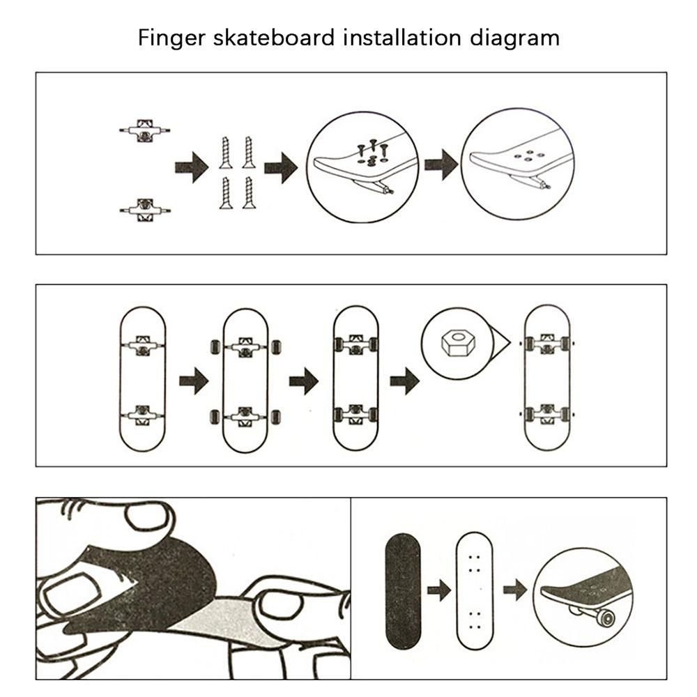 Multicolor 10 Pcs 29mm Fingerboard Trucks Finger Skateboard Deck with Nuts with Spanner Screwdriver for Finger Skateboards