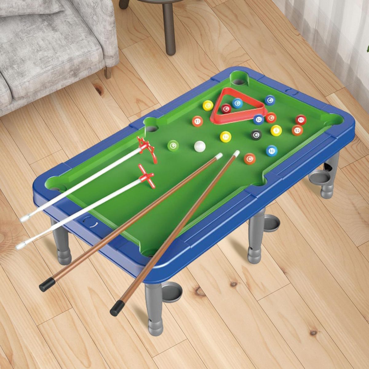 Small Tabletop Billiards Office Use Leisure Chalk, Triangle Rack Basic