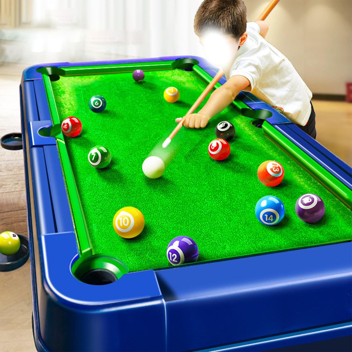 Small Tabletop Billiards Office Use Leisure Chalk, Triangle Rack Basic
