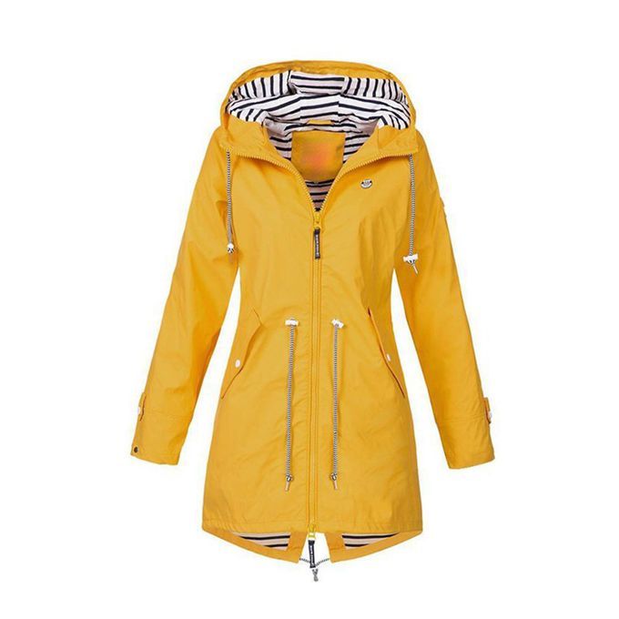 Hoodie Soft Woman Jacket Waterproof Rain Coat Outdoor Yellow 5XL