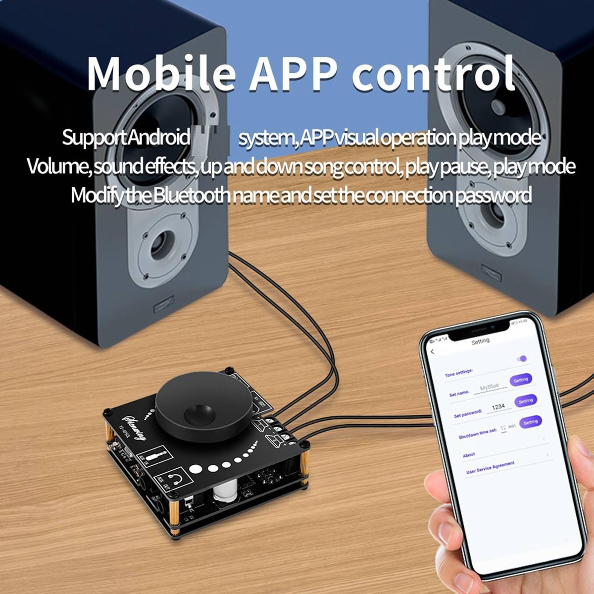 YS-AP50L Digital Bluetooth Amplifier Board Mini Version 50W+50W HIFI High-Power BT5.1 Two-Channel Stereo Speaker Module