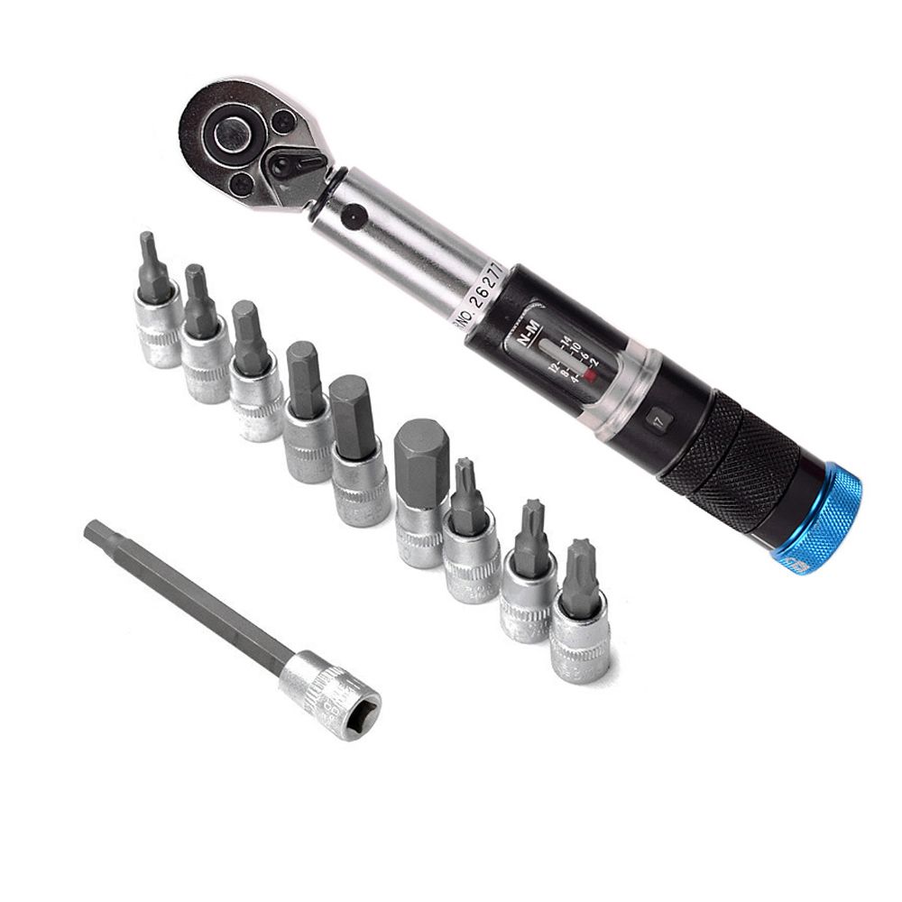 11PCS 1/4 Inch 2-14Nm Preset Torque Wrench Sleeves Set Quick