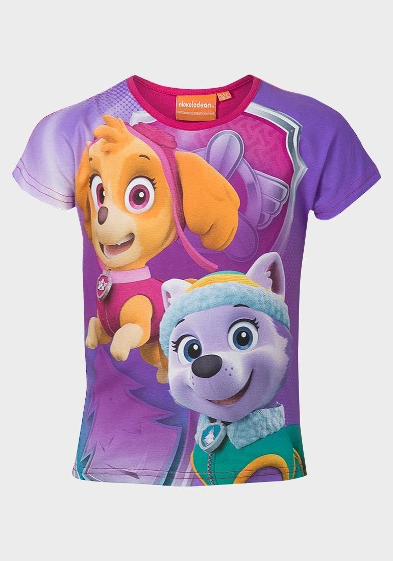 Paw Patrol Girls Printed Cotton T-Shirt, Lilac