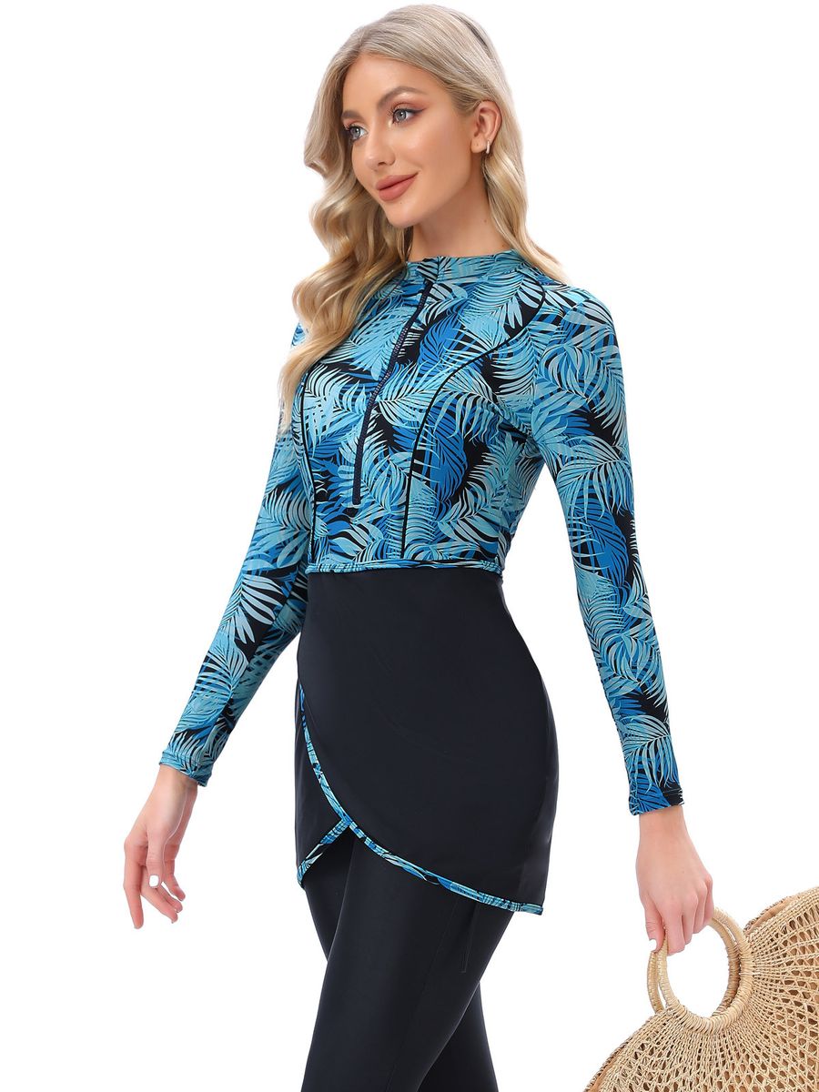 Muslim Swimwear Women Long Sleeves Swimsuit 3pcs Islamic Burkinis