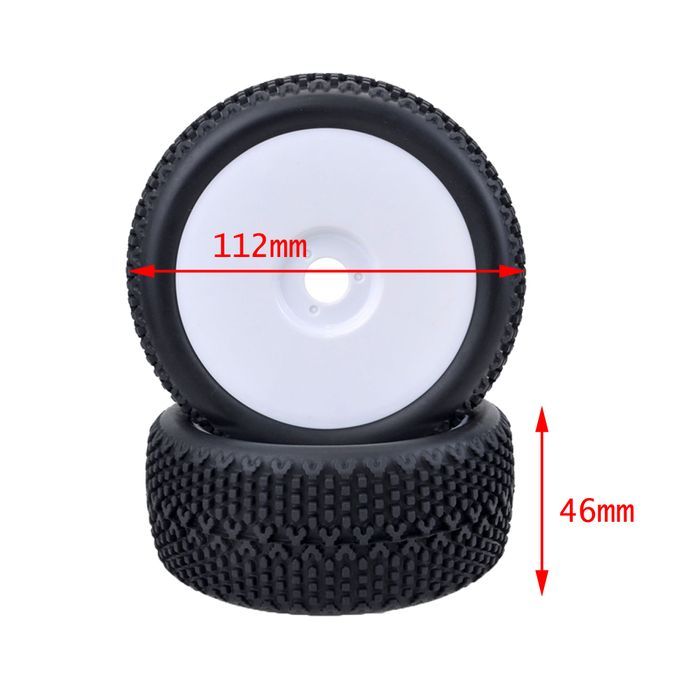 4PCS RC 1:8  Car Buggy Foam Rubber Tyre Tires & Wheel Rim For HPI HSP