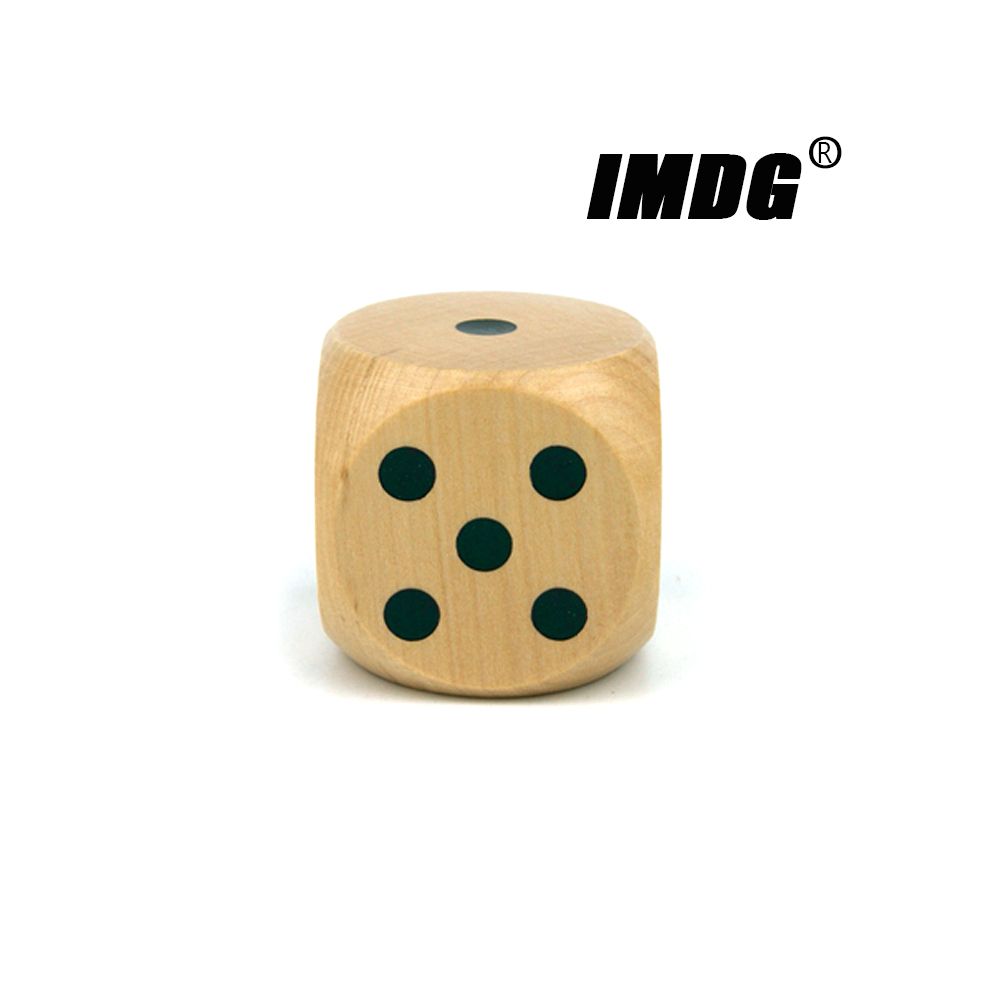Wood Dice 5cm Large Size Colorful Dice Solid Dotted Rounded
