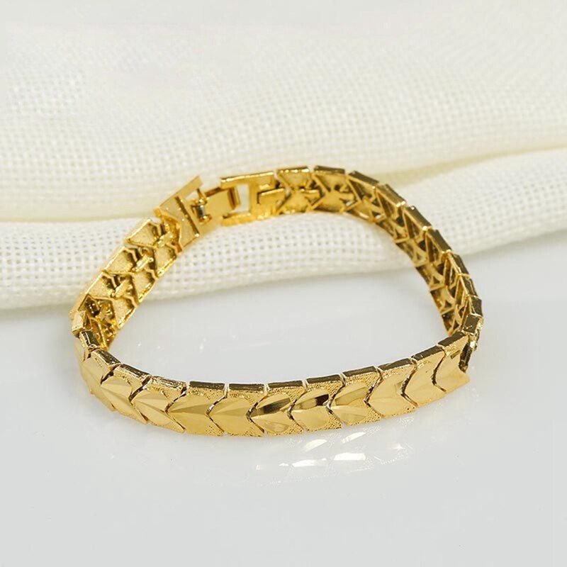 24 K Plated Dubai Gold Bracelets Bangle Love Heart Bracelet