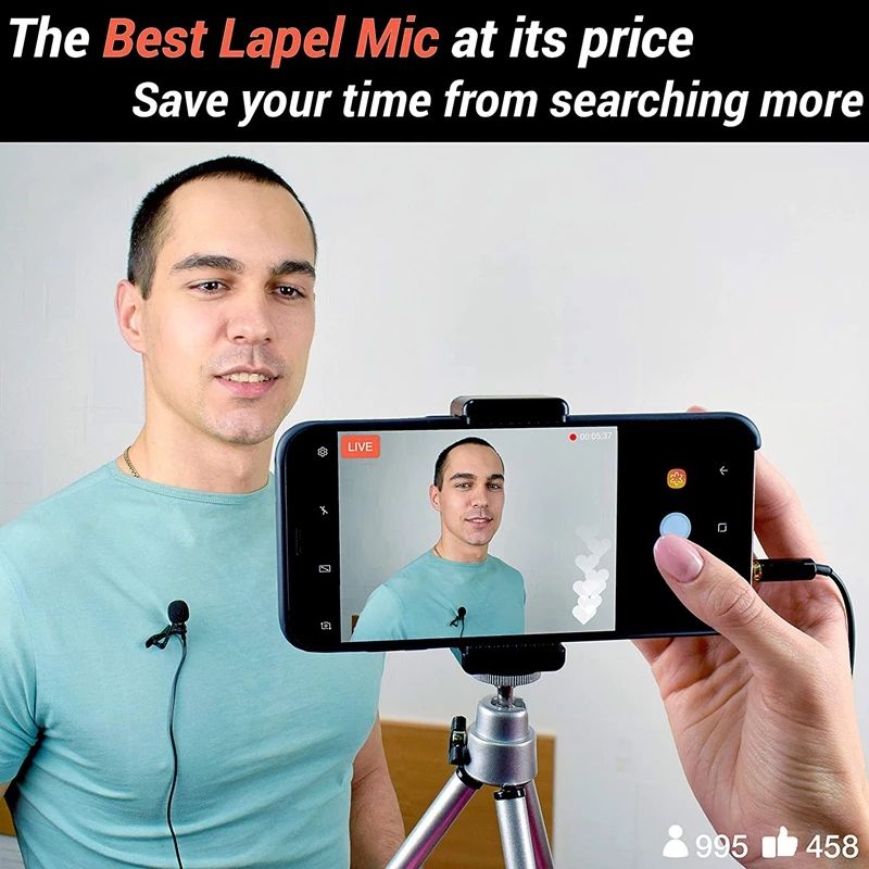 Professional Vlogging Wired Mini For Camera  Phone And Laptop Microphone