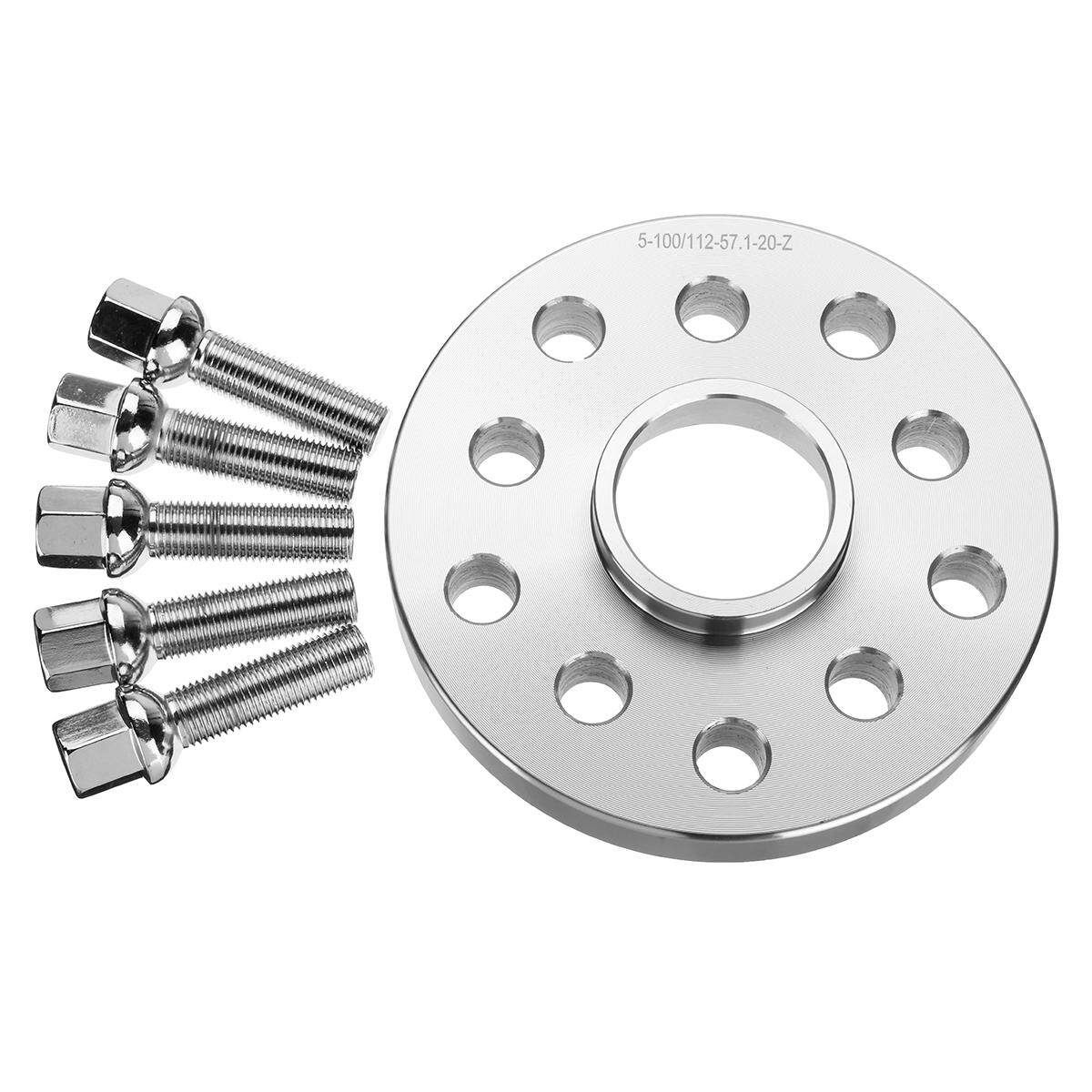20mm VW AUDI 5x112 Hubcentric Wheel Spacers, 57.1 Bore 10 Wheel Bolts UK Made