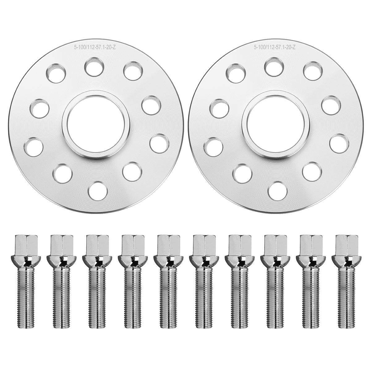 20mm VW AUDI 5x112 Hubcentric Wheel Spacers, 57.1 Bore 10 Wheel Bolts UK Made