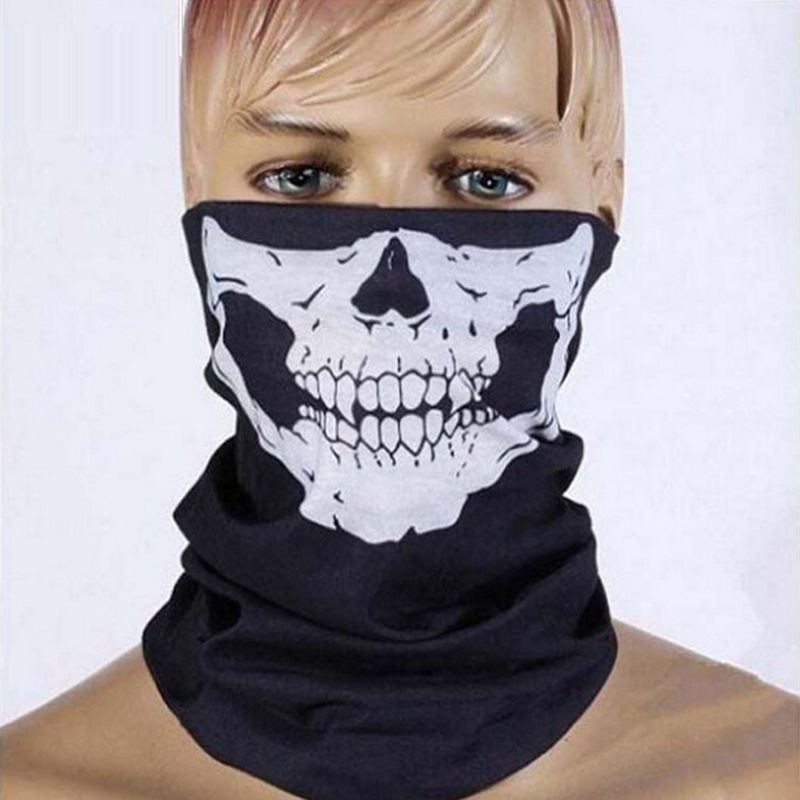 2PCS Bicycle Ski Half Face Mask Ghost Scarf Use Neck Warmer