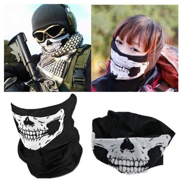 2PCS Bicycle Ski Half Face Mask Ghost Scarf Use Neck Warmer