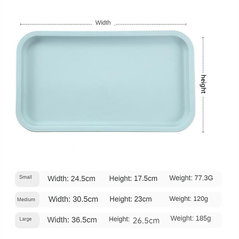Nordic PP Pallet Plastic Tray Food Bread Pan Green Rectangular Storage Household Kitchen Supplies el Service Tray Dessert