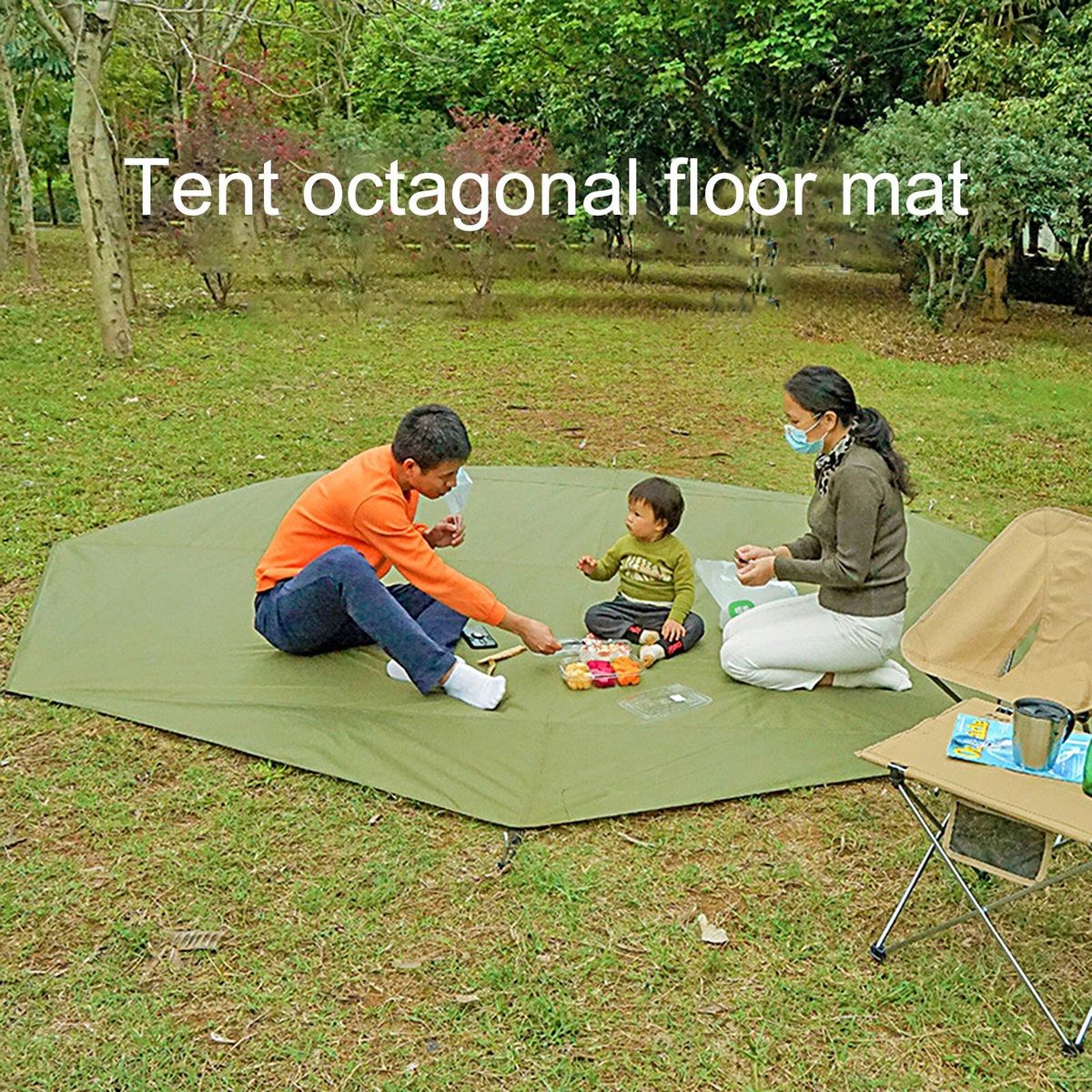 1 Set Tent Pad Octagonal Tent Pad with Storage Bag Accessories