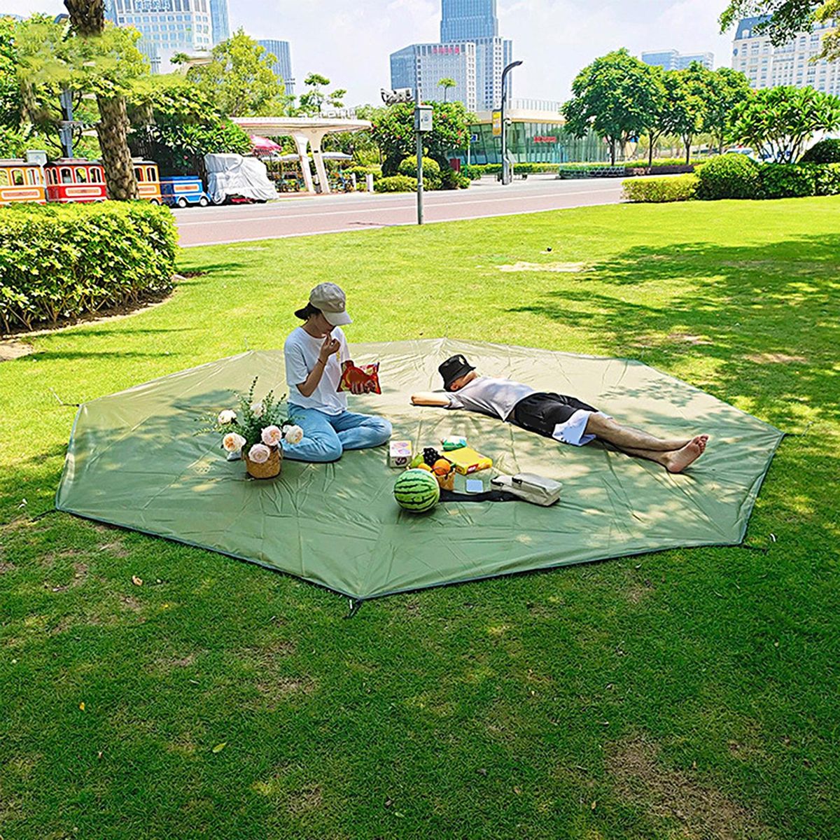 1 Set Tent Pad Octagonal Tent Pad with Storage Bag Accessories