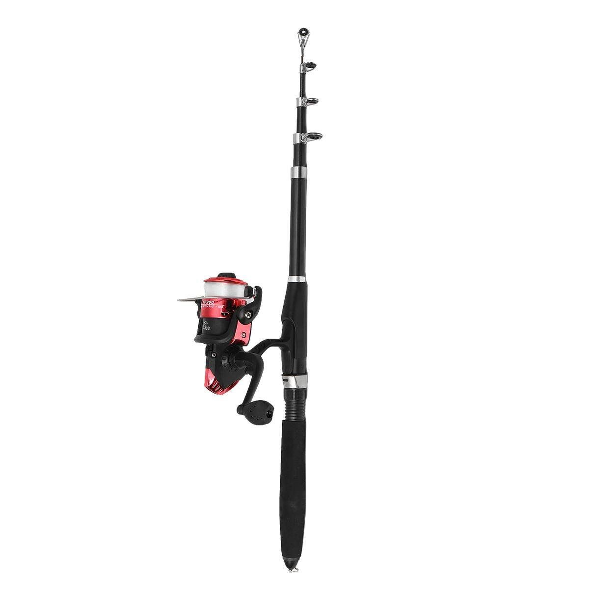 Telescopic Spinning Rod Reel Combos 42 10 Hook Set Kit Storage Bag