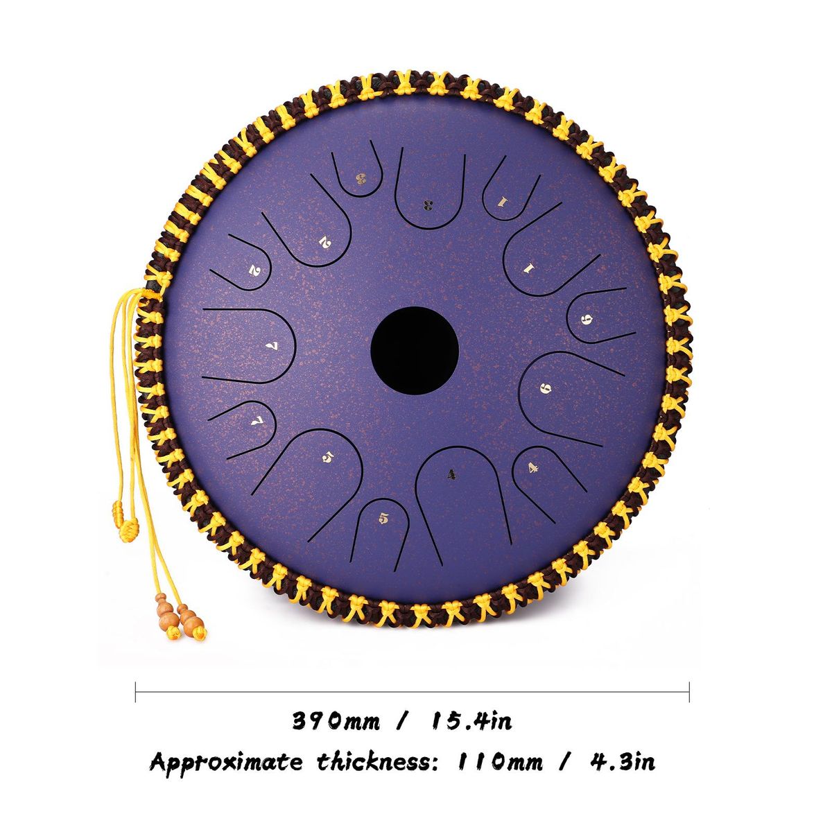 14 inch 14-Tone Carbon Steel Tongue Drum Hand Pan Drums with Drumsticks Percussion Musical Instruments
