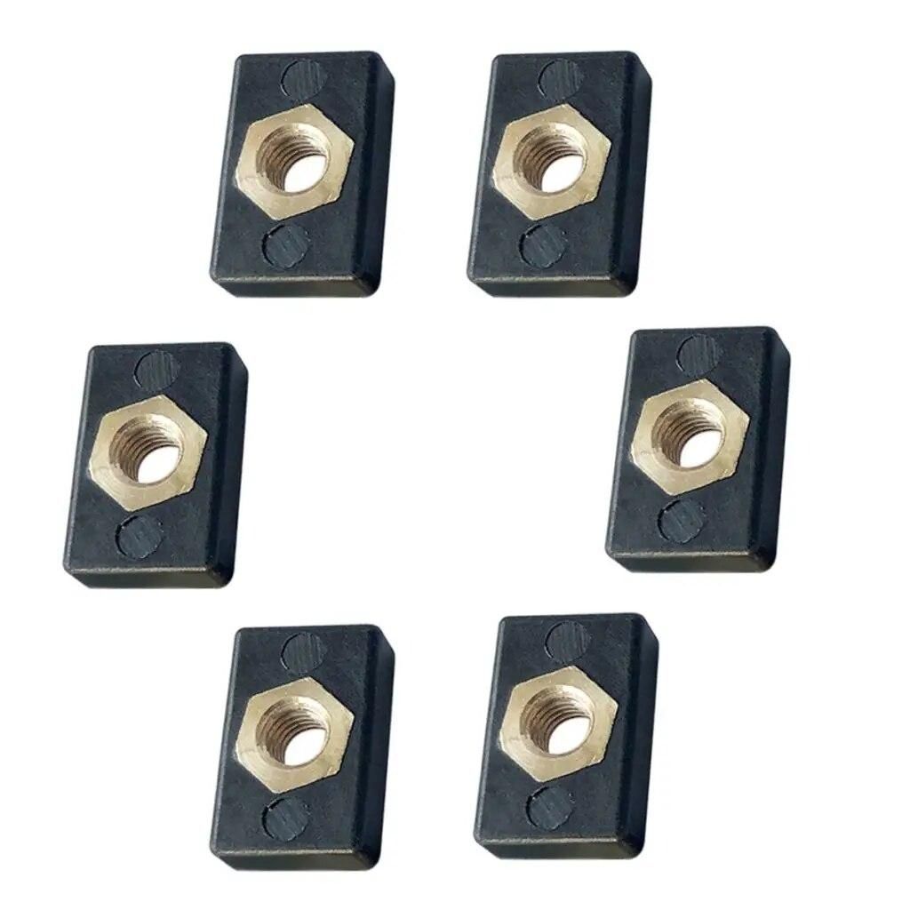 6pcs M6 Copper Nut  Nylon Hardware for Kayak Boat Mariner Trail Rail