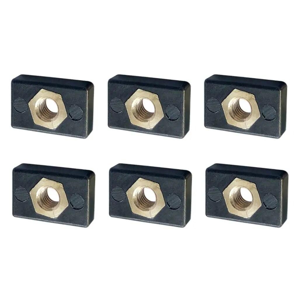 6pcs M6 Copper Nut  Nylon Hardware for Kayak Boat Mariner Trail Rail