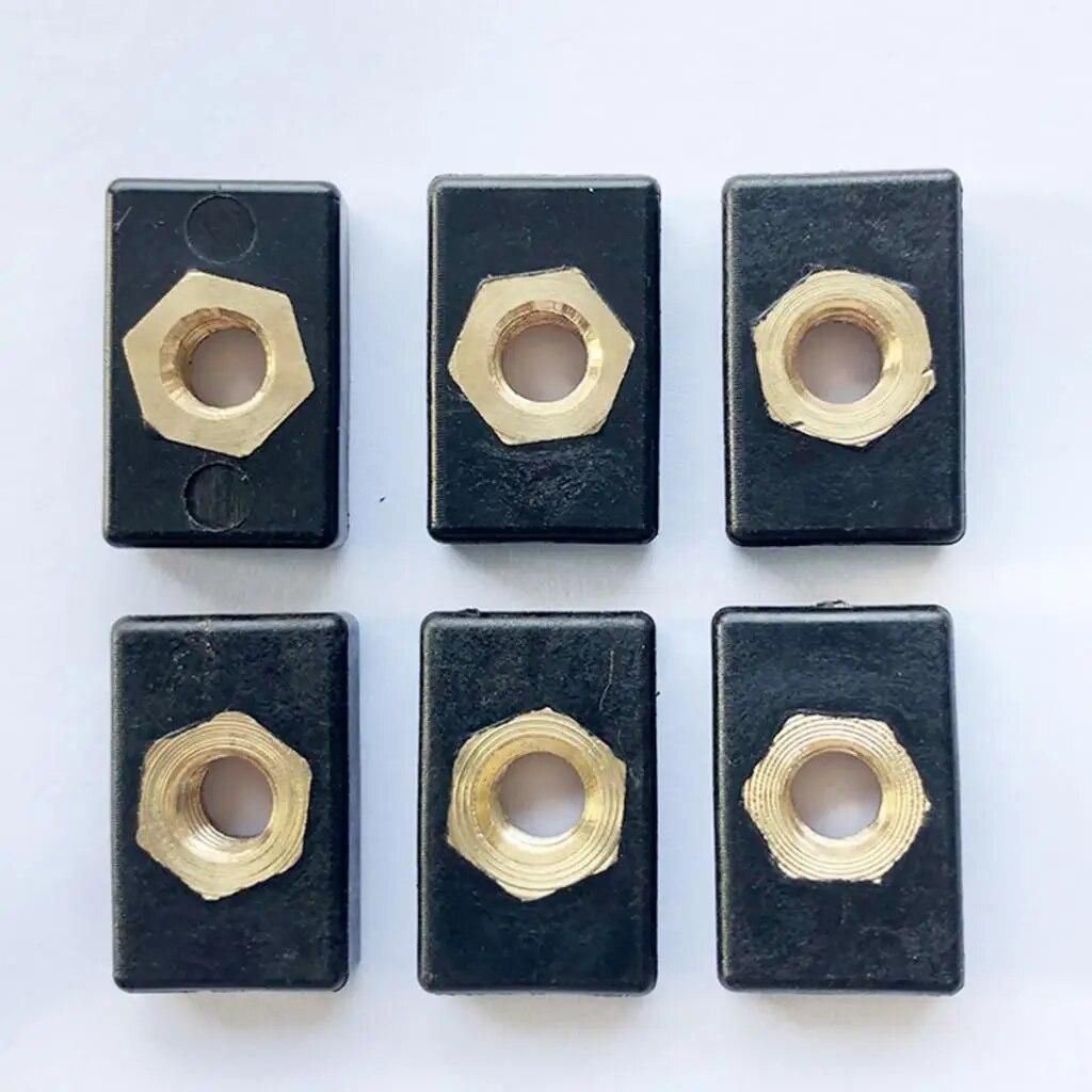 6pcs M6 Copper Nut  Nylon Hardware for Kayak Boat Mariner Trail Rail