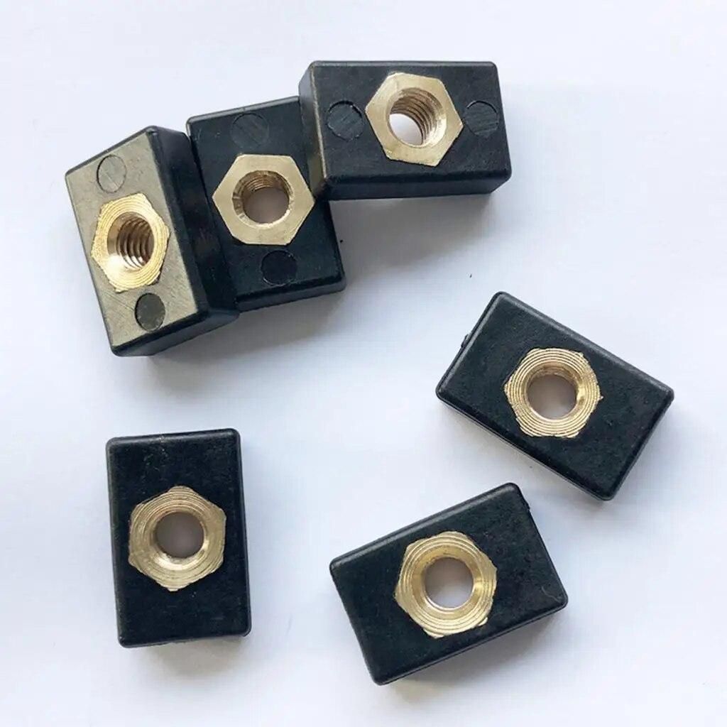 6pcs M6 Copper Nut  Nylon Hardware for Kayak Boat Mariner Trail Rail
